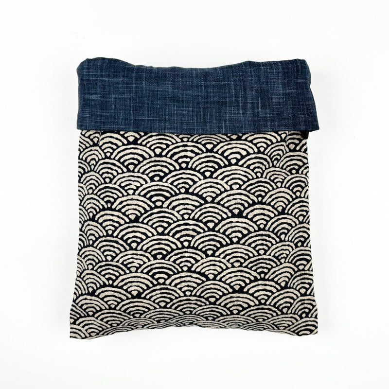 Seigaiha Japanese fabric pouch
