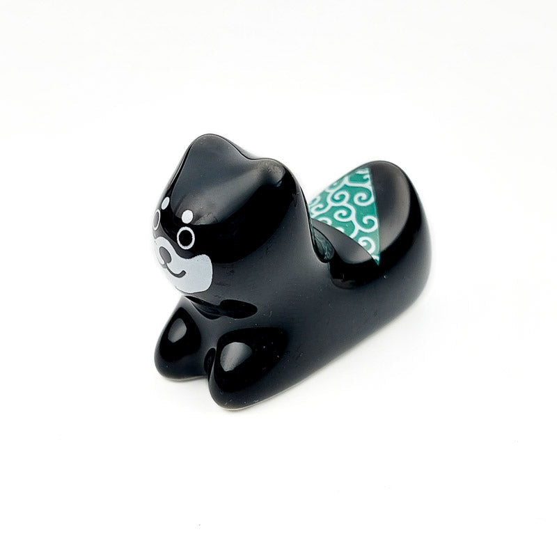 Chopstick Rest Black Shiba Dog