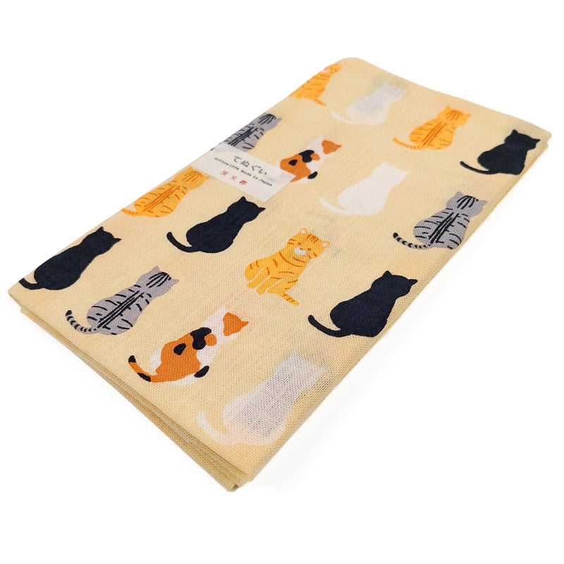 Tenugui Towel Cat motif